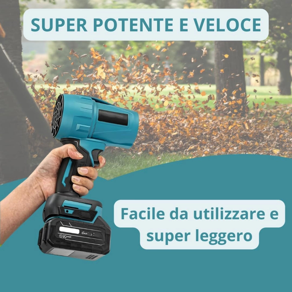 Mini Soffiatore a Batteria, Mini Soffiatore per Foglie con Turbocompressore