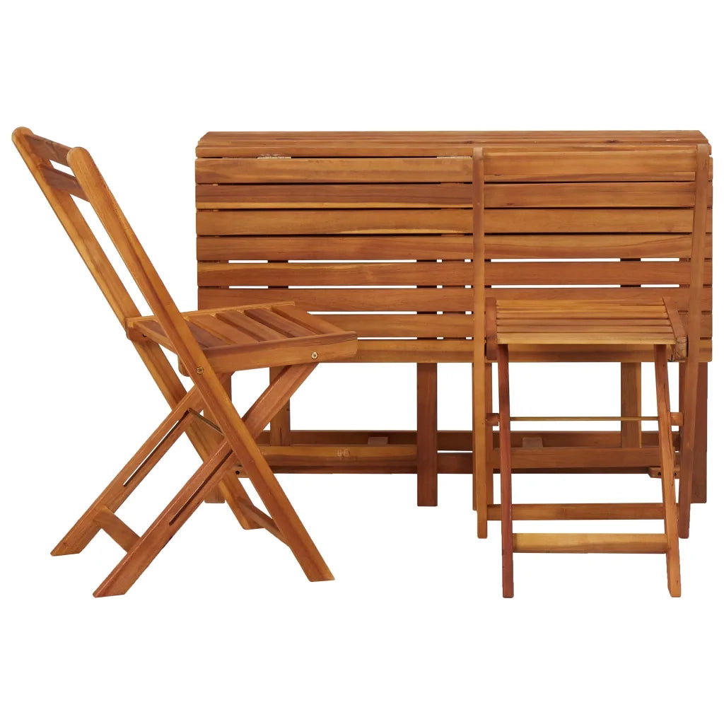 Tavolo da Giardino con Fioriera e 2 Sedie Bistrot Legno Acacia 45910