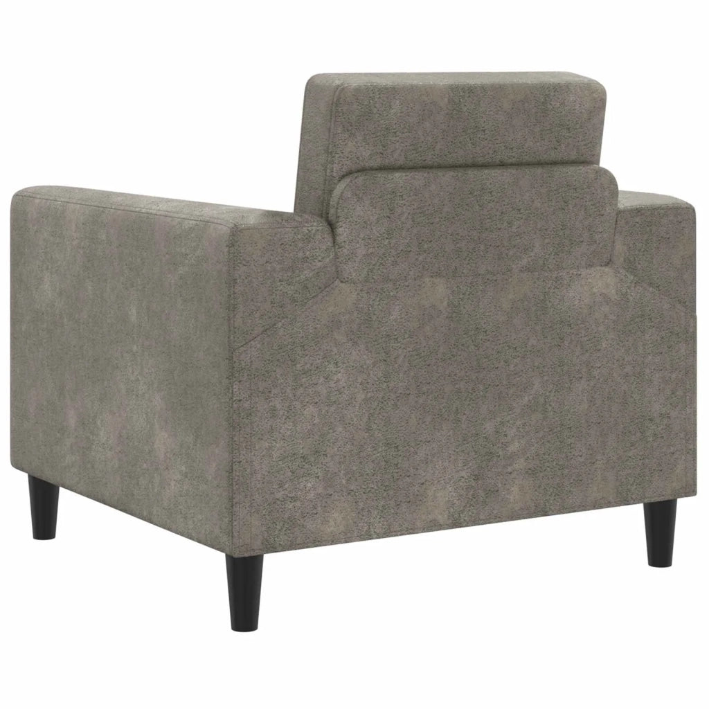 Poltrona Grigio Chiaro Pelle Scamosciata Sintetica 42042476