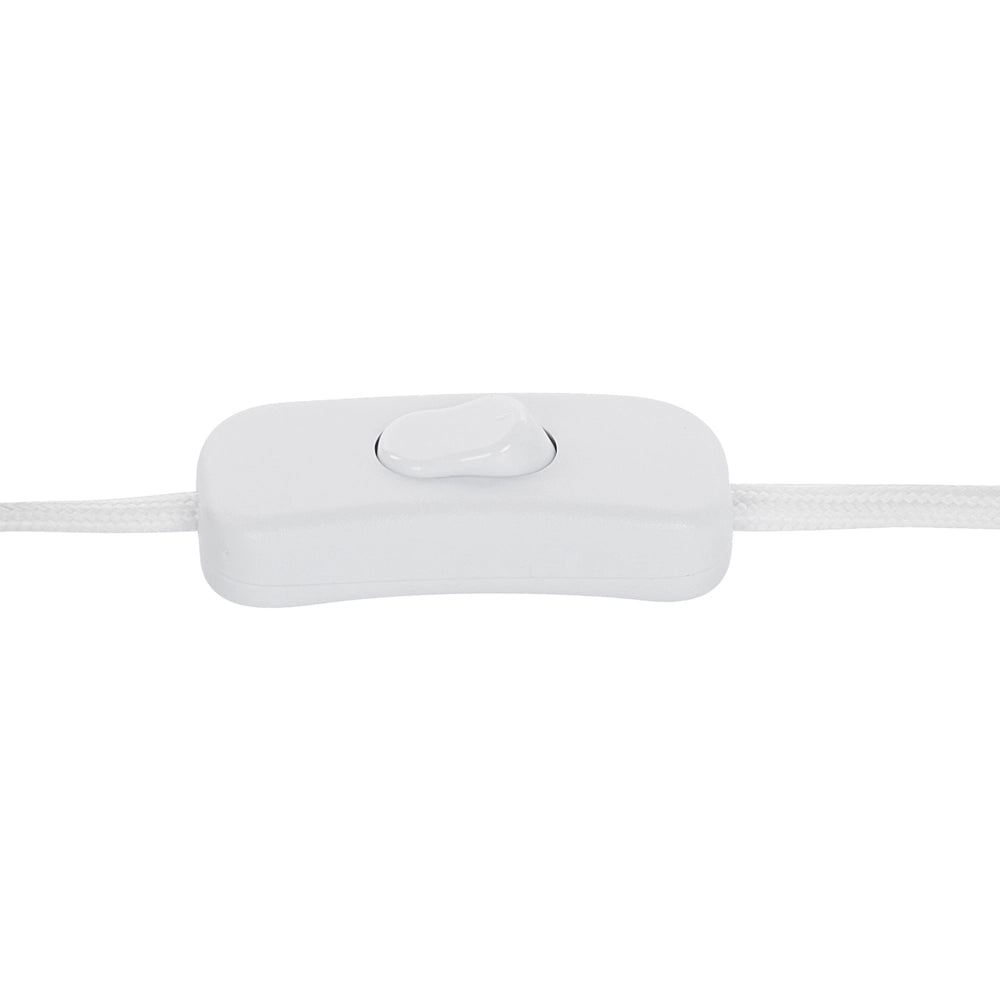 Lampada da comodino Base in lino bianco Paralume a tamburo in tessuto 40 cm Stile moderno Soggiorno Camera da letto