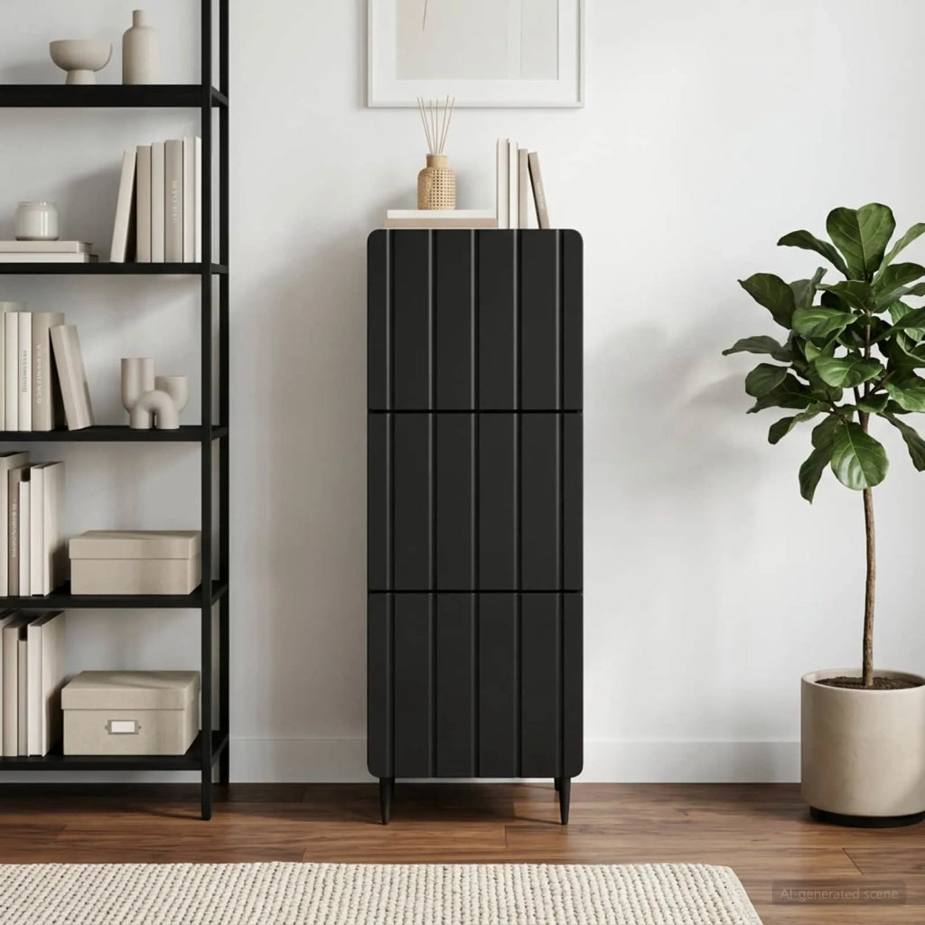 Mobile con Cassetti Nero 33 x 34,5 x 92 cm Legno ingegnerizzato 894386