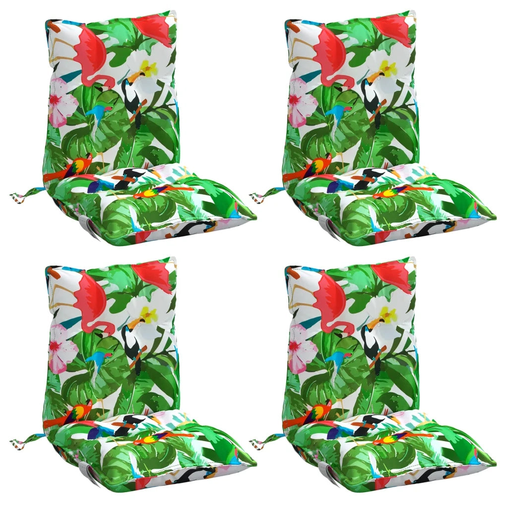 Cuscini Sedia Schienale Basso 4pz Multicolore in Tessuto Oxford 377723