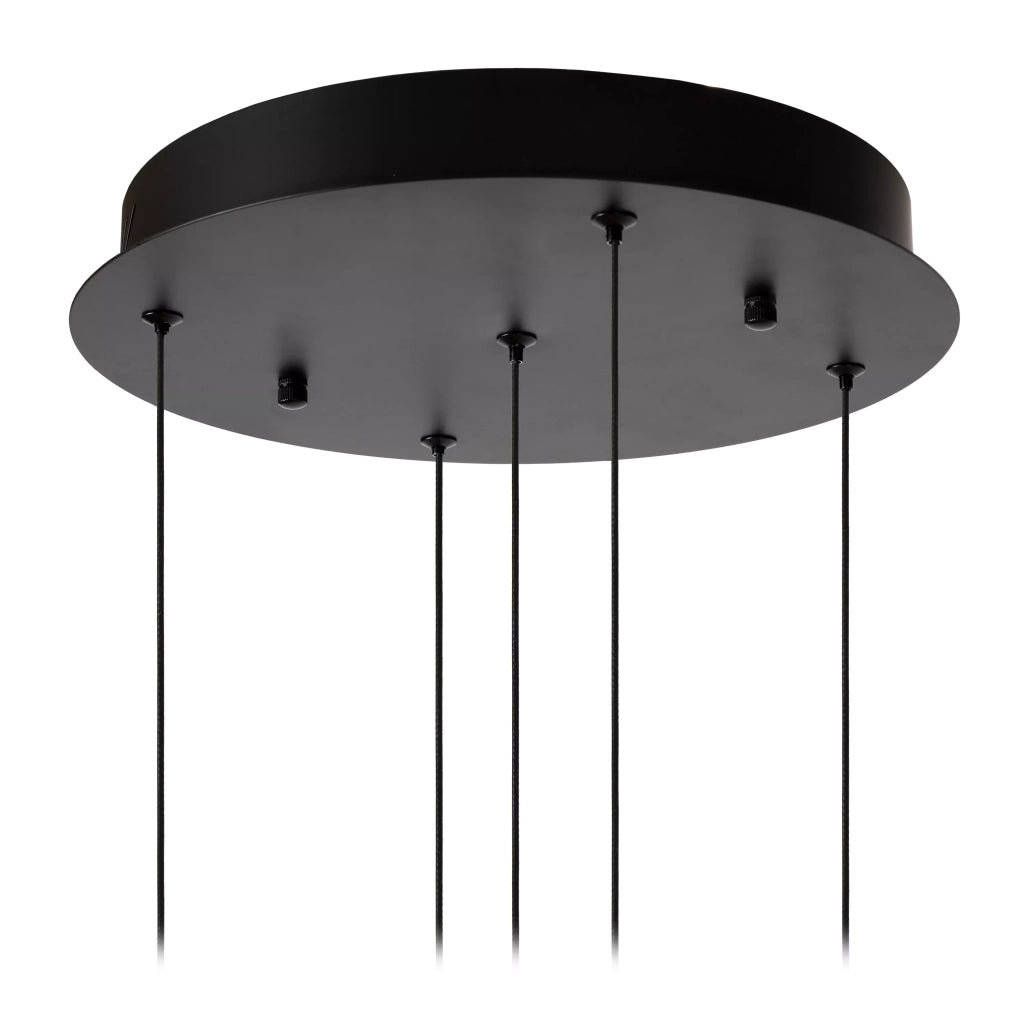 Lampadario Lucide Sentubal LED 52W 5 luci nero Ø35