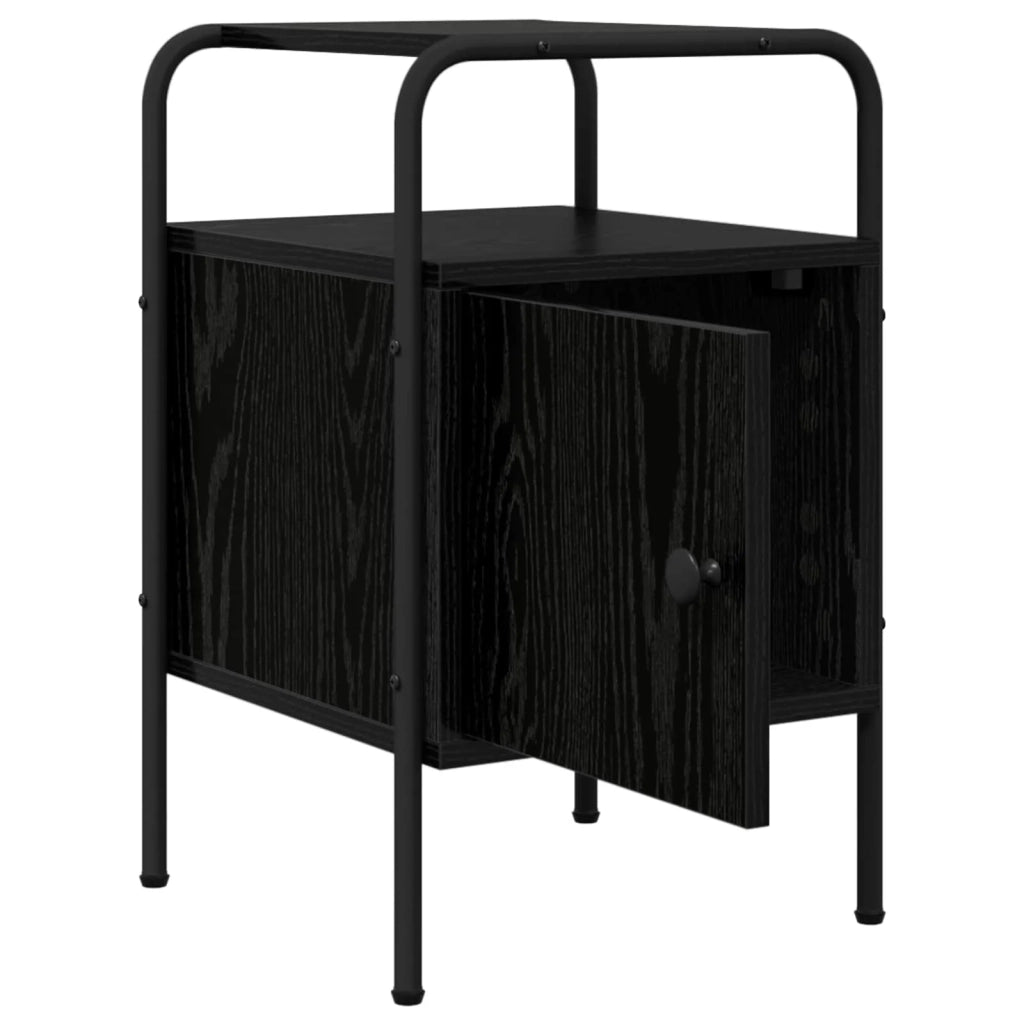 Armadio da Notte 2 pz Rovere Nero Legno ingegnerizzato 8007588