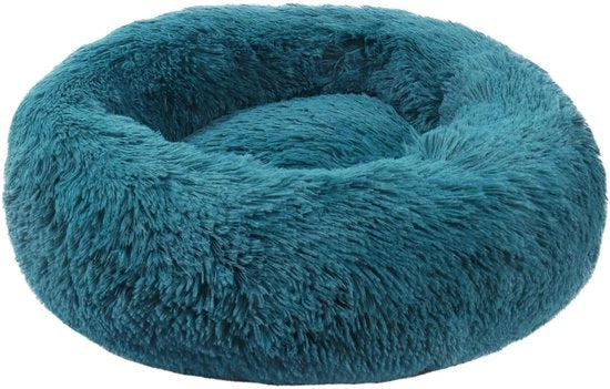 Cuscino per Cani e Gatti Rondo, Donut, Plush, Soffice, Lavabile, per Piccoli, Medi e Grandi Animali da Compagnia, Codice XH034 (Diametro: 60 cm, Blu Ciano)