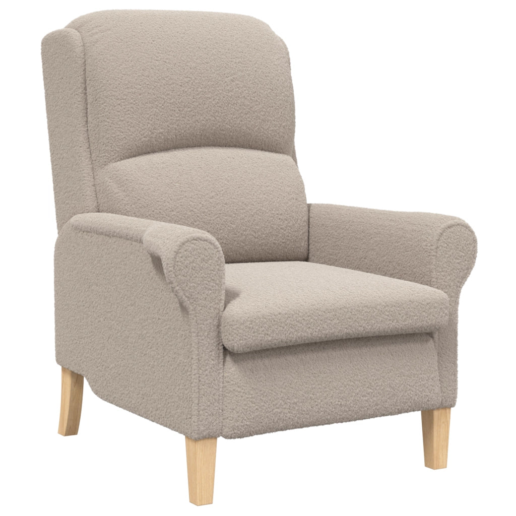 Poltrona Ergonomica Grigio chiaro Poliestere, Legno Standard