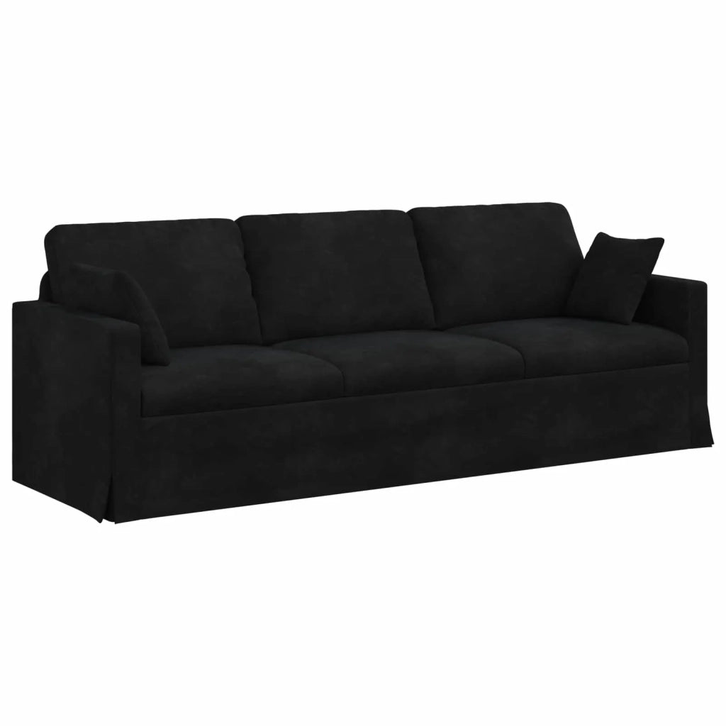 Divano Nero 228 x 78 x 80 cm Velluto 42024446