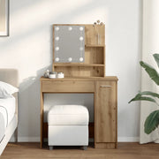 vidaXL Toeletta con LED Rovere Artigianale 86,5x35x136 cm