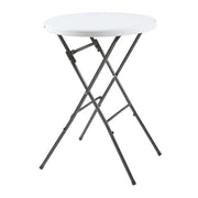 Tavolo alto pieghevole con piano rotondo 80 x 110 cm bianco 03_0011084