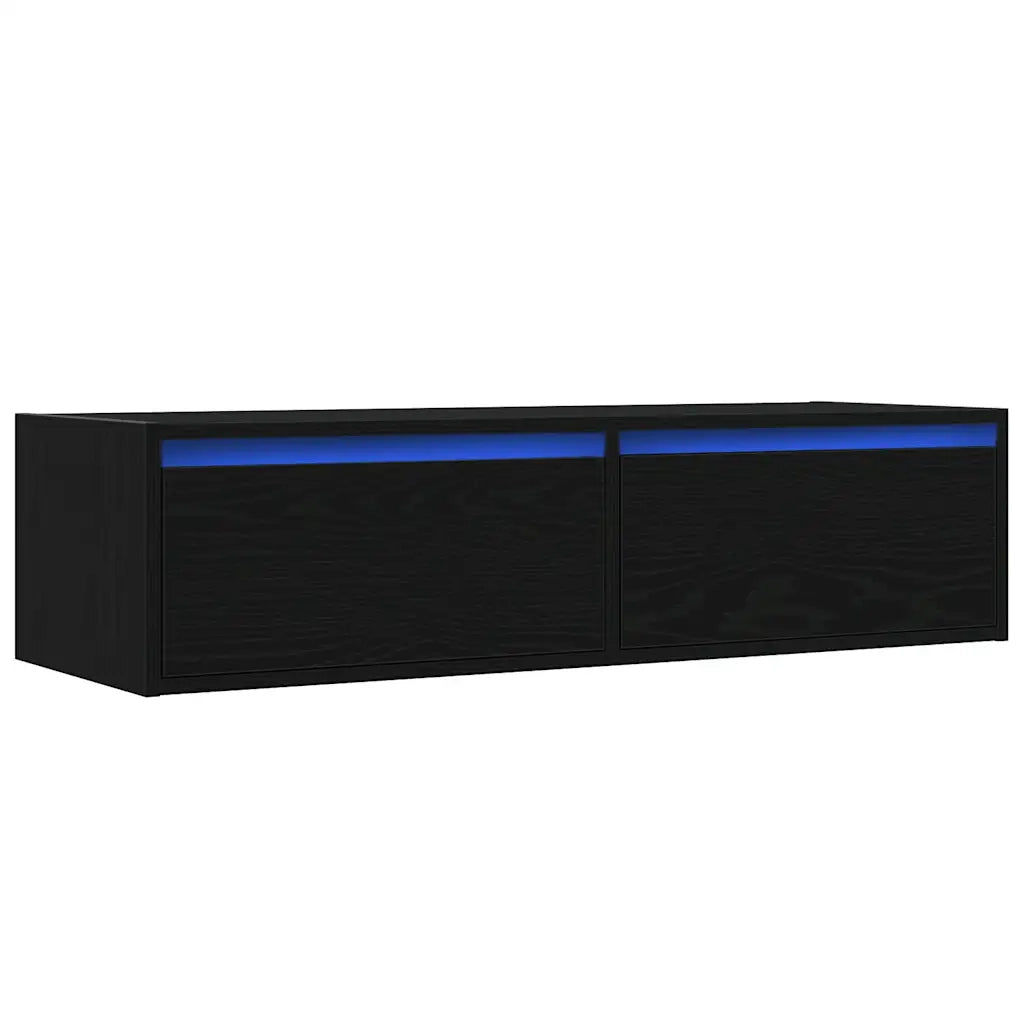Mobile Porta TV con Luci LED Rovere Nero 100X35,5x25 cm 860239