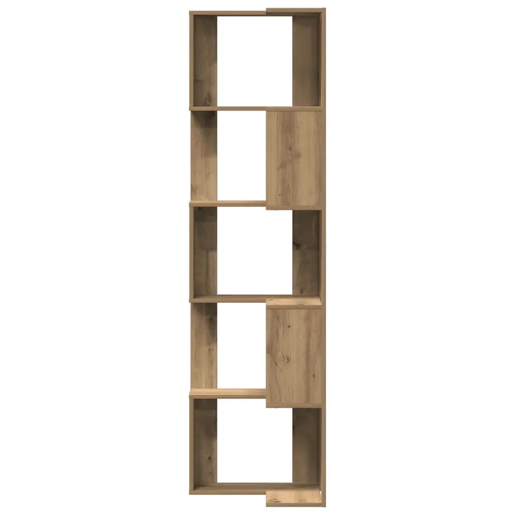 Libreria Angolare 5Ripiani Rovere Artigianale 50x50x179cm Legno