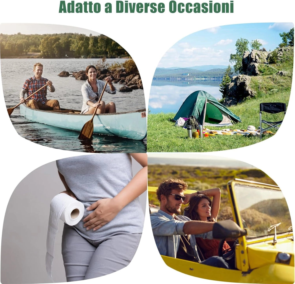 WC Portatile 20L, Bagno Chimico con 2 Serbatoi Rimovibili, Coperchio Anti-Odore, Maniglia, Carico Massimo 150 KG, Toilette Portatile per Campeggio, Viaggi, Auto, 36 X 42 X 43 CM (Verde)