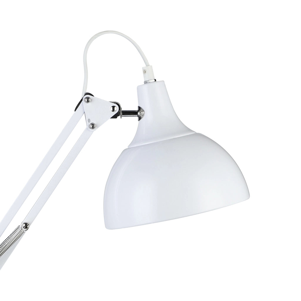 Lampada Da Tavolo Minimal Borgillio Acciaio Bianco 1 Luce E27