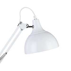 Lampada Da Tavolo Minimal Borgillio Acciaio Bianco 1 Luce E27