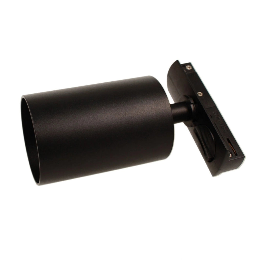 Porta Faretto da Binario Mono Fase, Attacco GU10 orientabile e ruotabile, Max 50W 220V, Nero