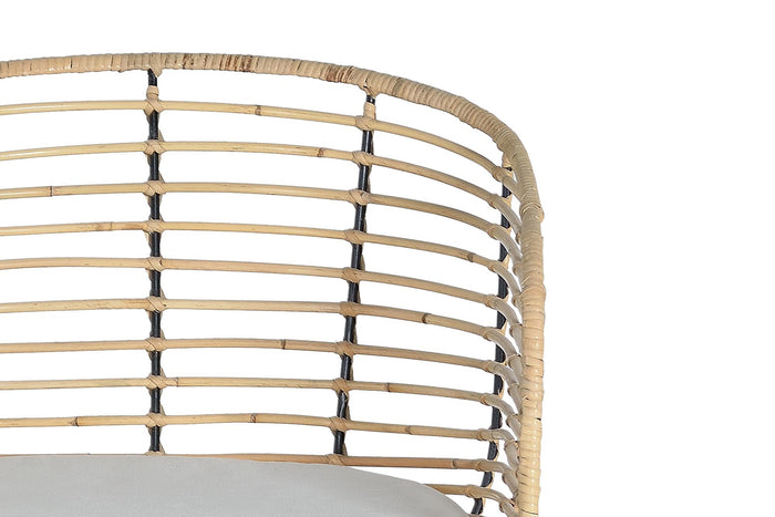 Set 2 sedie in rattan e metallo