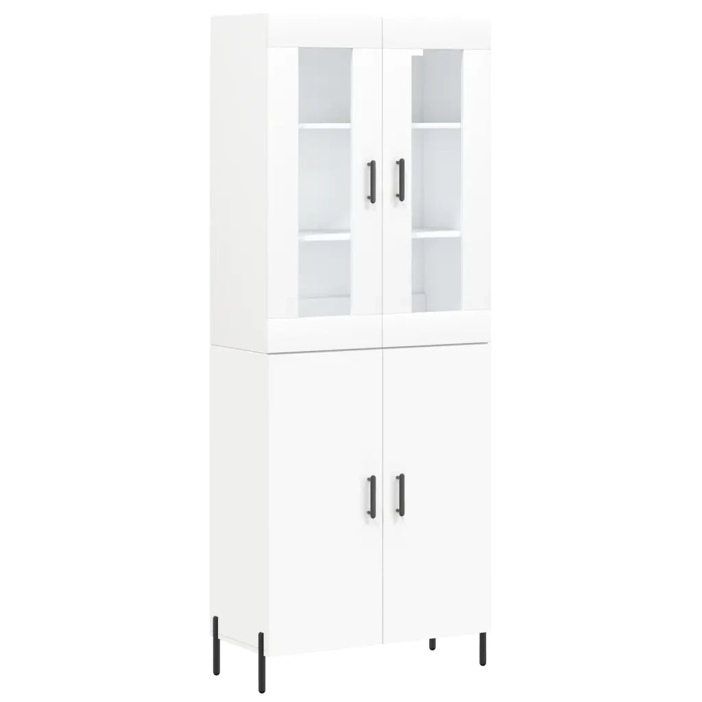 Credenza-Buffet-Armadio da cucina Bianca 69,5x34x180 cm in Legno Multistrato 562626