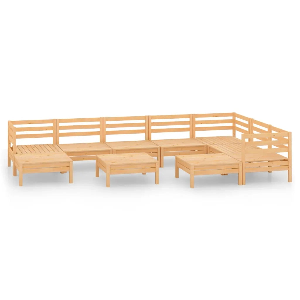 Set Divani da Giardino 10 pz in Legno Massello di Pino cod mxl 36634