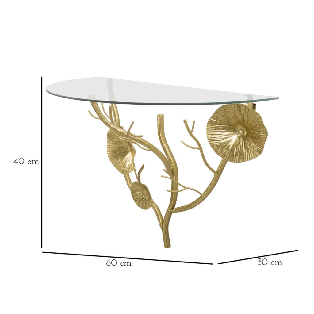 Mensola Foglia 58, Oro, Metallo, 60x30x40 cm