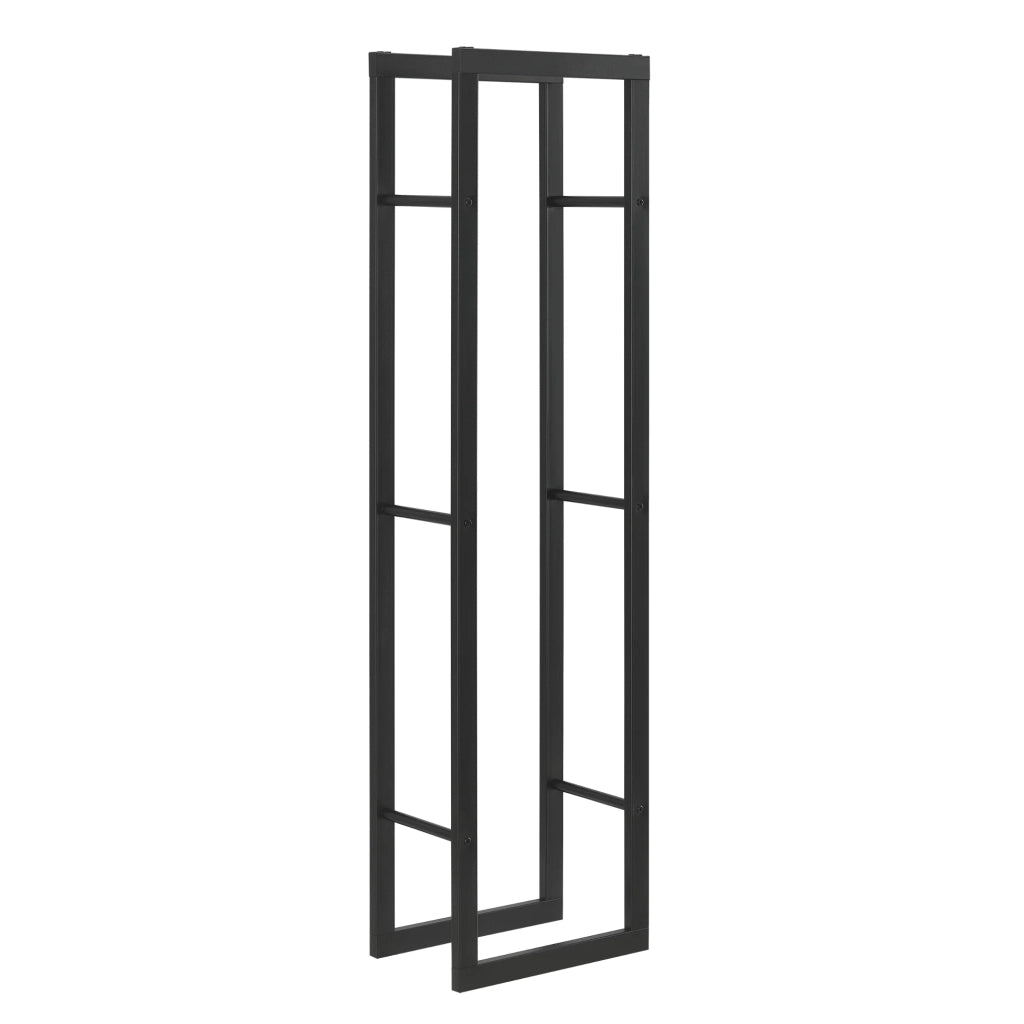 Portalegna per uso interno/esterno portalegna di design supporto per legna da ardere acciaio 40 x 25 x 150 cm nero 03_0006299