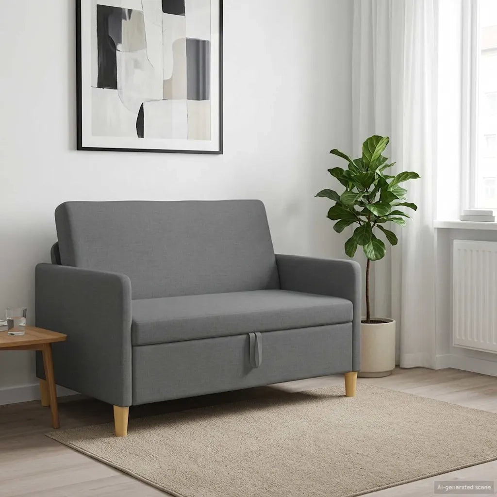 Divano con Storage Grigio Scuro 122 x 78 x 87 cm Poliestere 42036892