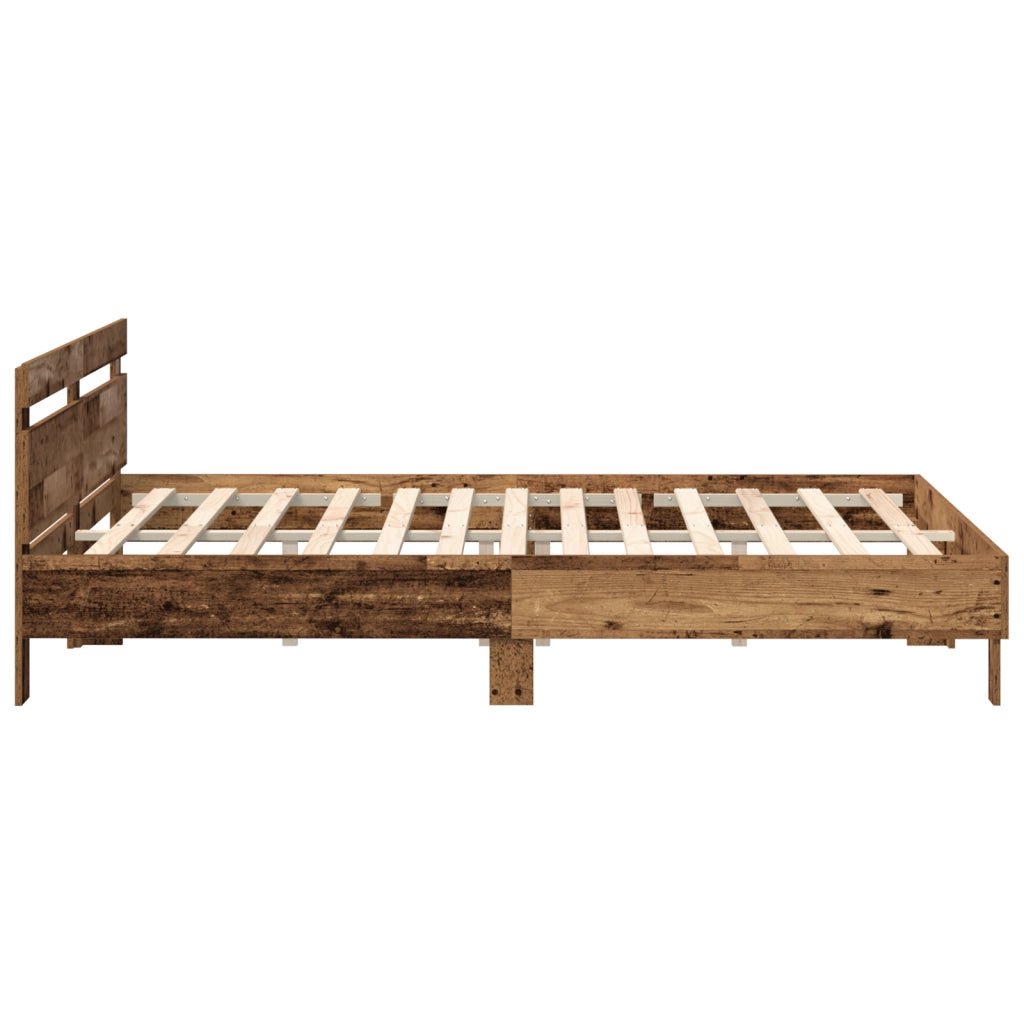 Struttura per Letto Legno Rustico Legno Massello di Recupero