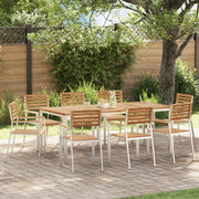 Set da Pranzo da Giardino 9 Pezzi in Legno Massello di Teak