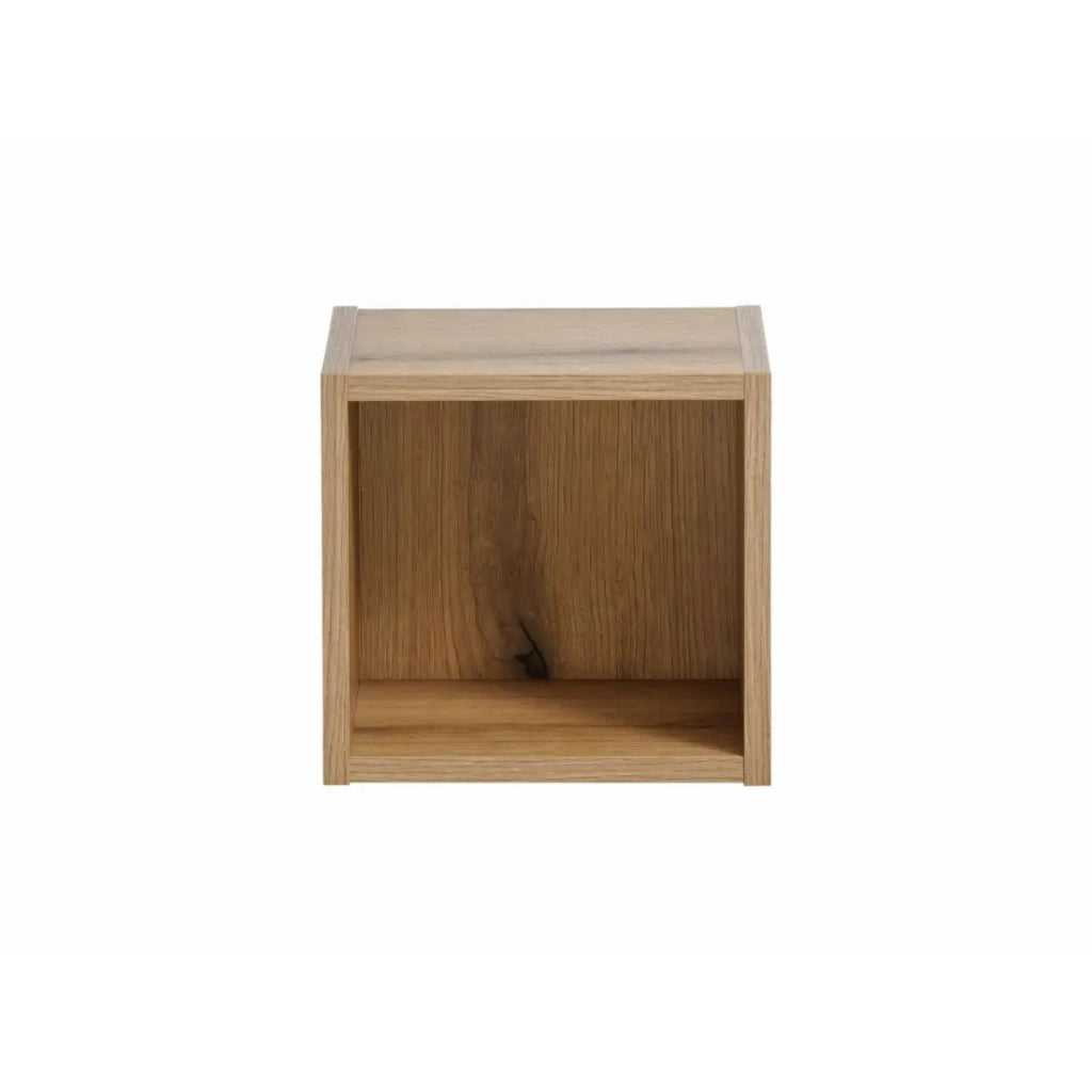 Cubo portaoggetti da bagno VANO - Aperto - Colore quercia - L26 × P27 × H21 cm - Da appendere