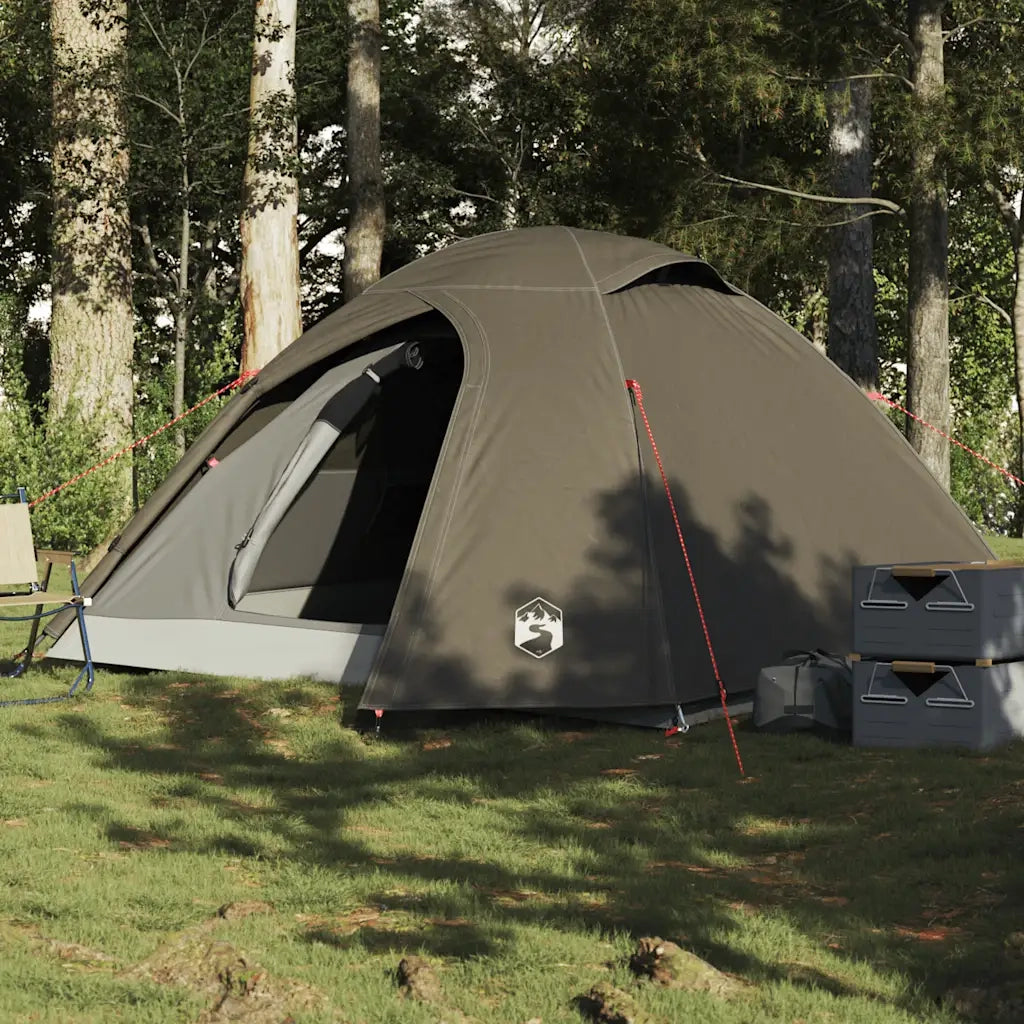 Tenda da Campeggio a Cupola per 3 Persone Marrone Impermeabile 4009616
