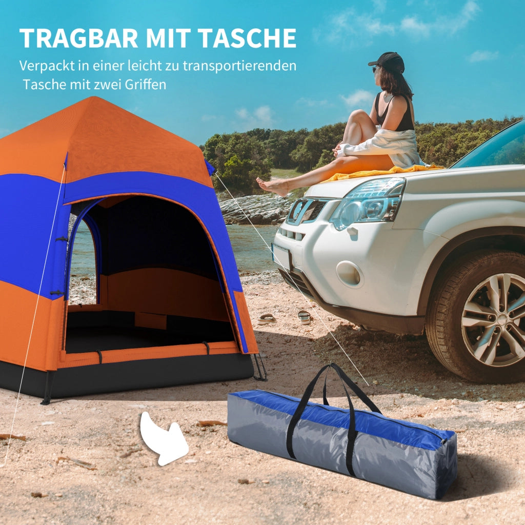 Tenda familiare Tenda Quick-Up Tenda a doppia parete per 4-6 persone; 4 stagioni; impermeabile; con zanzariera; 2 porte
