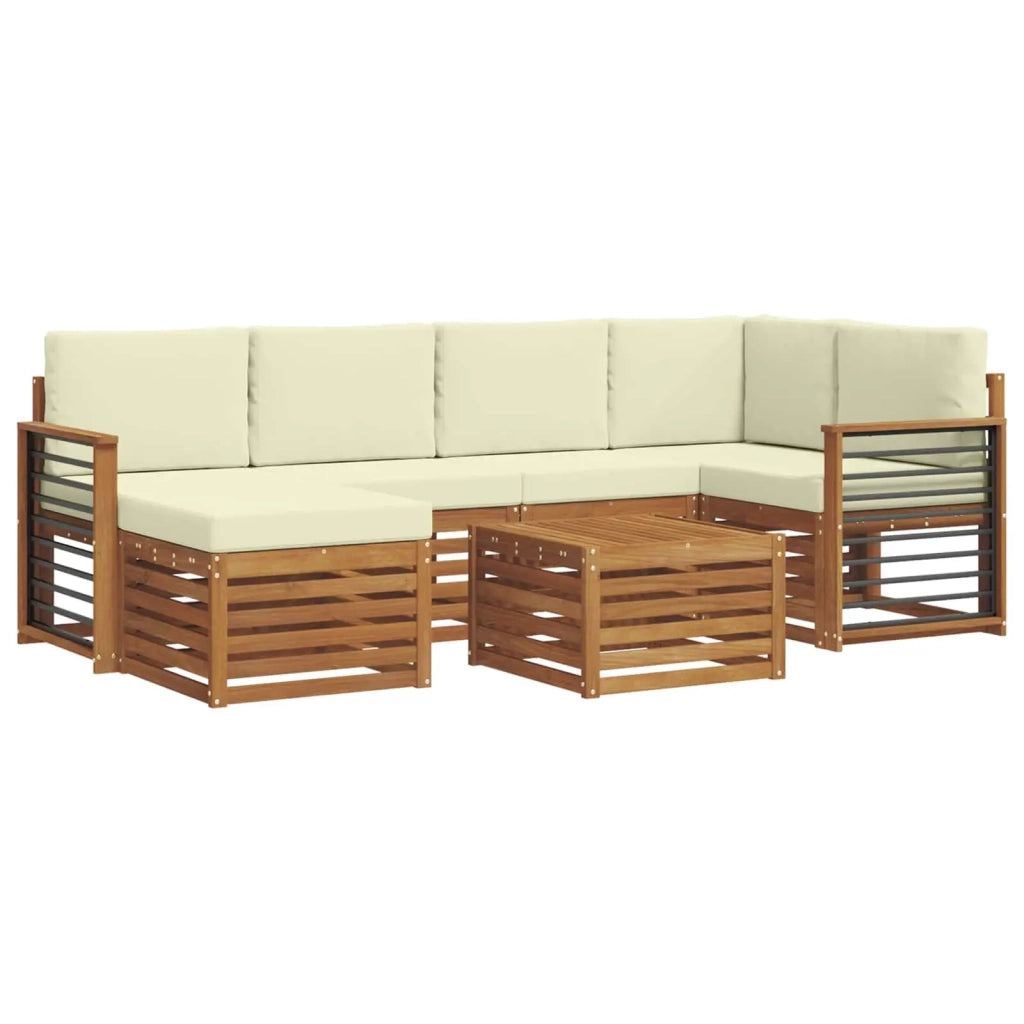 Set divano sezionale con cuscino 7 pcs Naturale e Crema