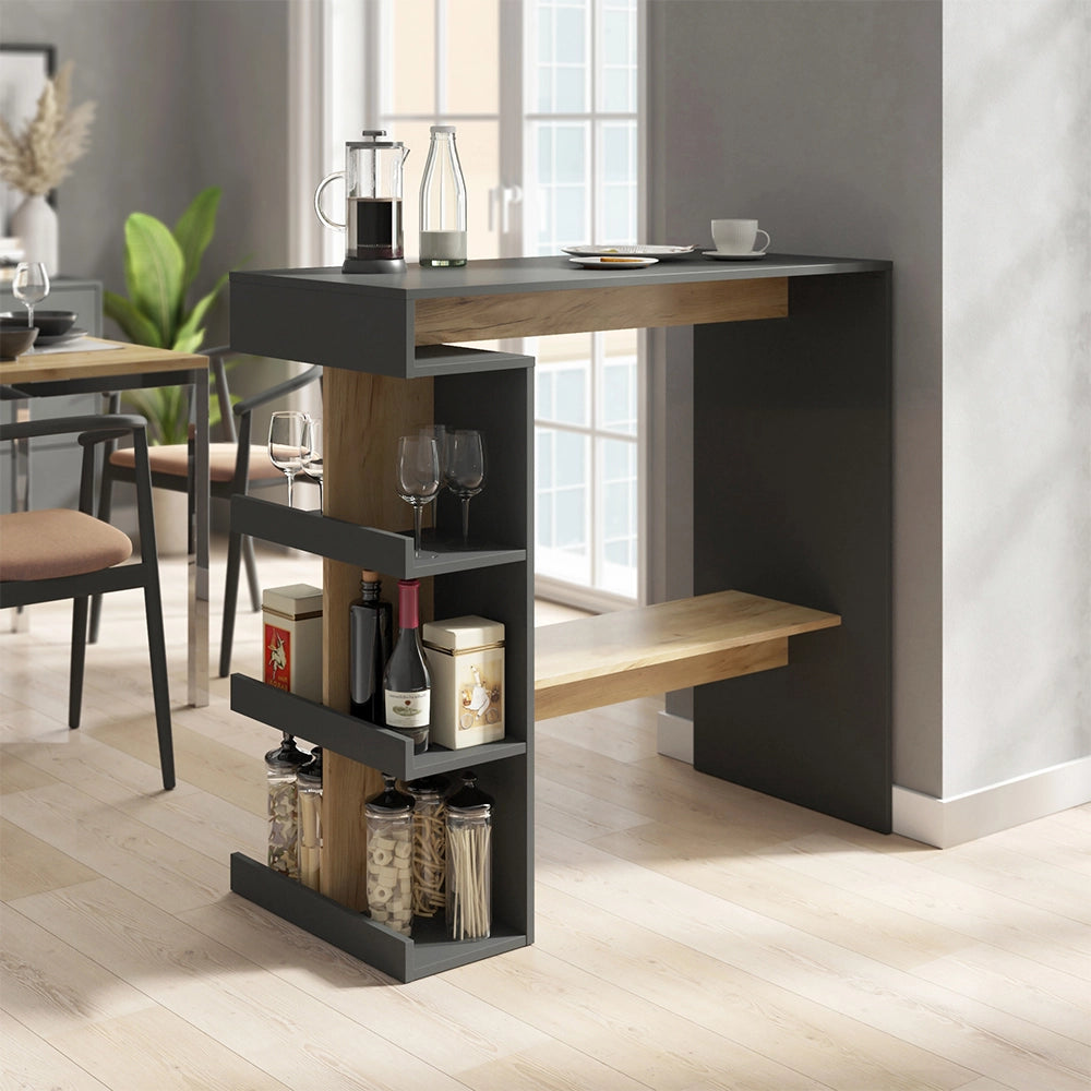 Vicco tavolo bar alto Antracite/quercia dorata 108 x 50 cm