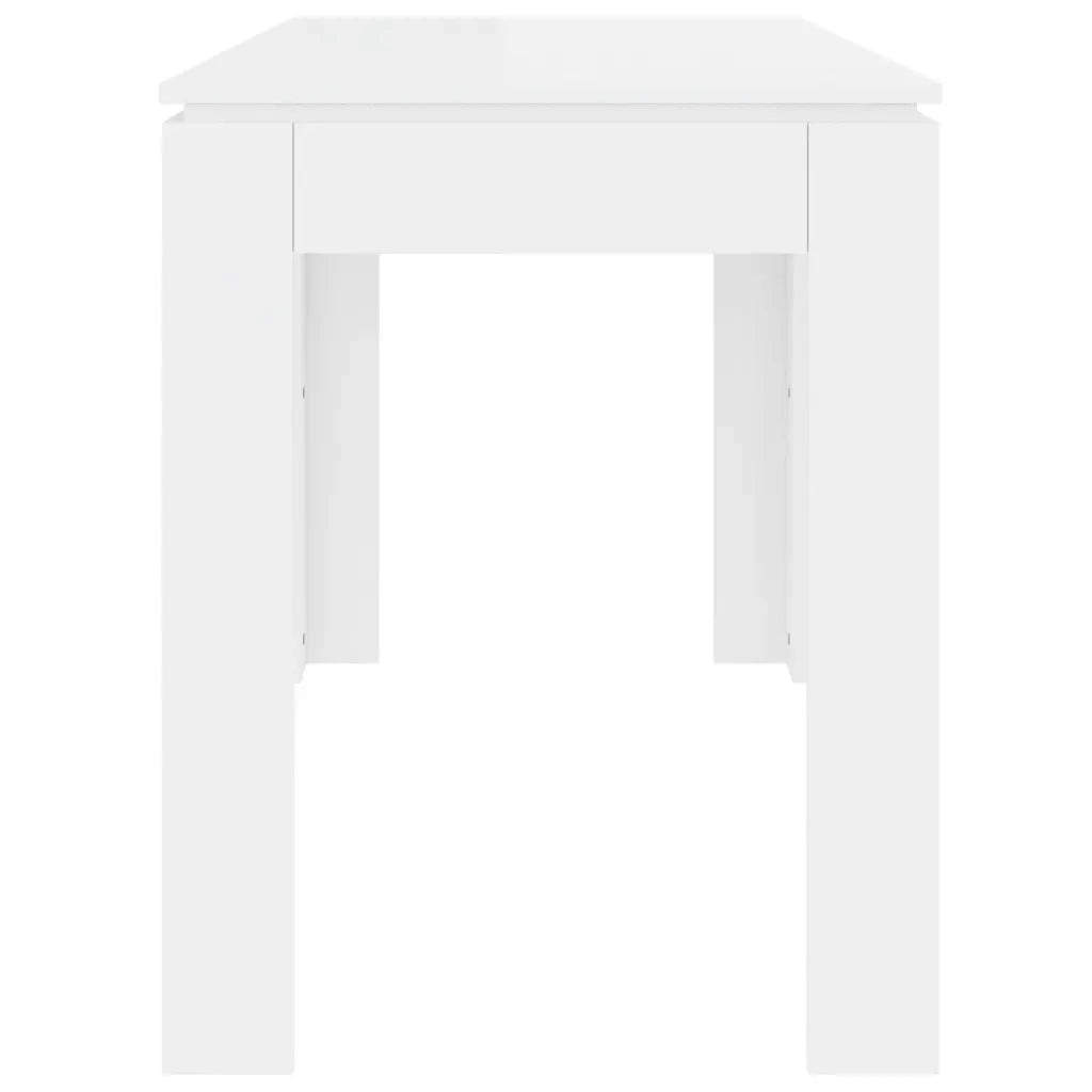 Tavolo da Pranzo Bianco Lucido 120x60x76 cm in Truciolato