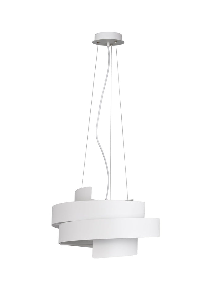 Lampada a Sospensione da Interno  E27 in Metallo Bianco Opaco