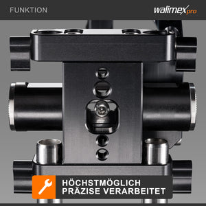 Camera rig modulare Mutabilis per setup fotografia professionale - in alluminio aeronautico - incl. spallacci, maniglia superiore, base e accessori - cage per corpo macchina