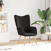 Sedia Rilassante  Nero in Tessuto Simile a Lana Ricci
