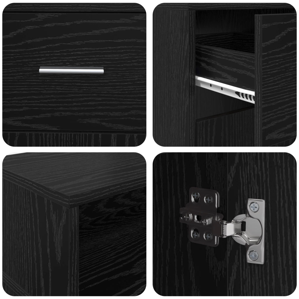 Scrivania Rovere Nero 140x55x91 cm Legno ingegnerizzato