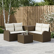 Set di divani 6 pz Marrone e Bianco Crema 3447184