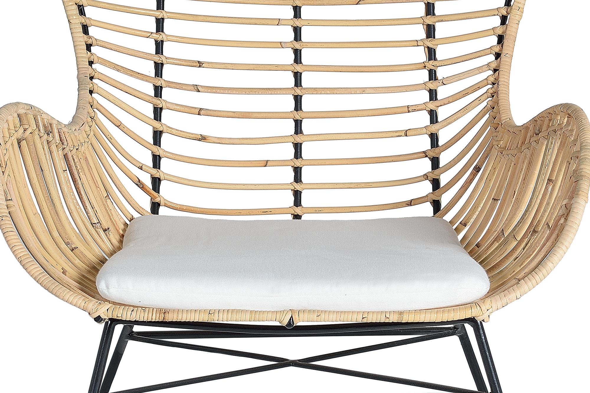 Set 2 sedie in rattan e metallo