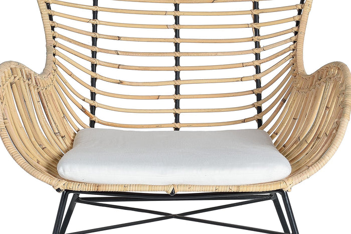 Set 2 sedie in rattan e metallo