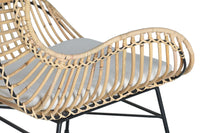 Set 2 sedie in rattan e metallo