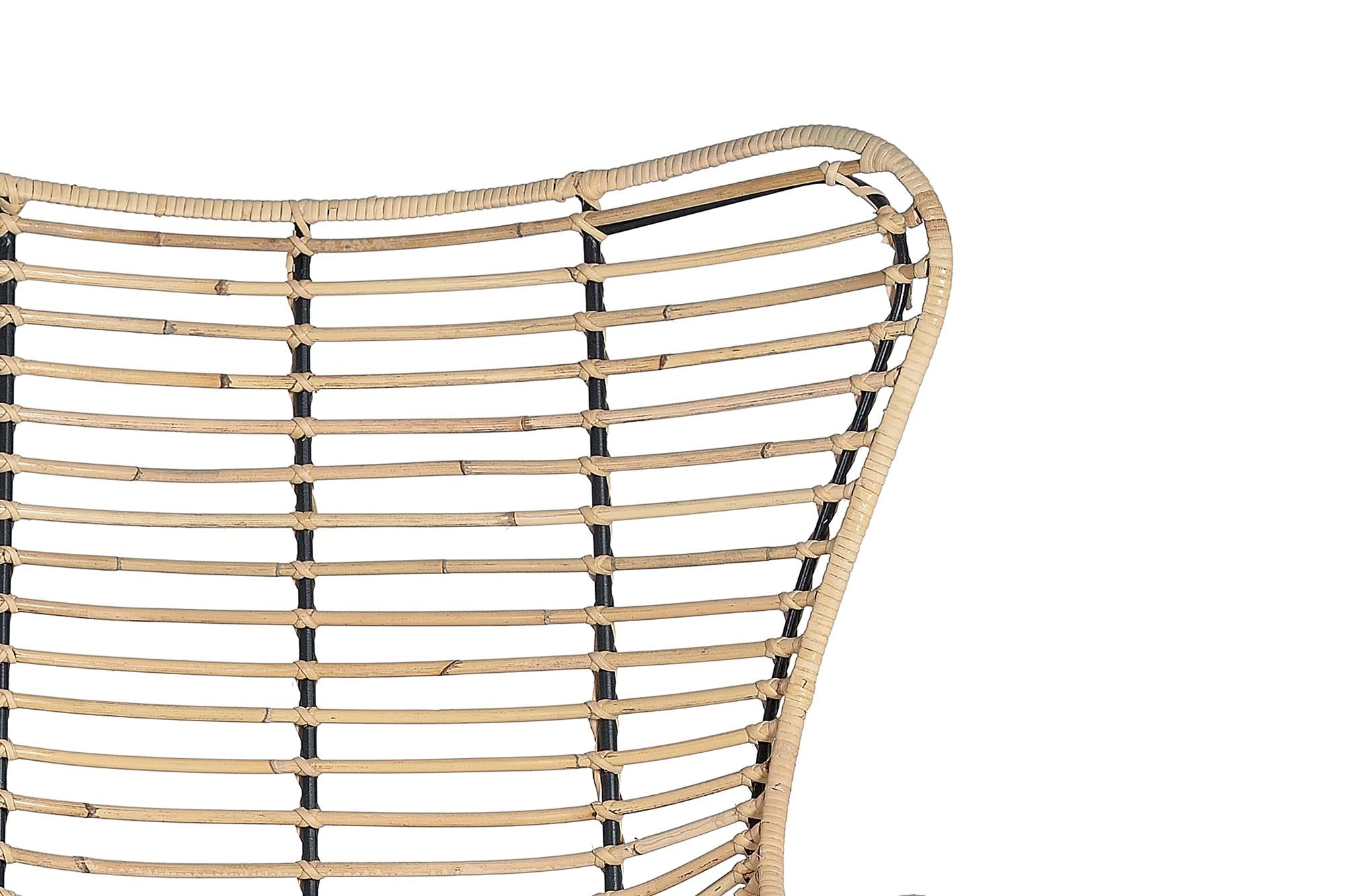 Set 2 sedie in rattan e metallo