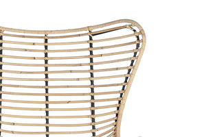 Set 2 sedie in rattan e metallo