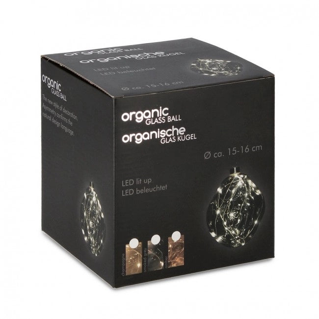 Sfera vetro Organic grigio-trasparente D150 con LED