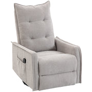 Poltrona Relax Massaggiante  71x93x99 cm Reclinabile con Telecomando e Poggiapiedi in Ciniglia Grigio Chiaro