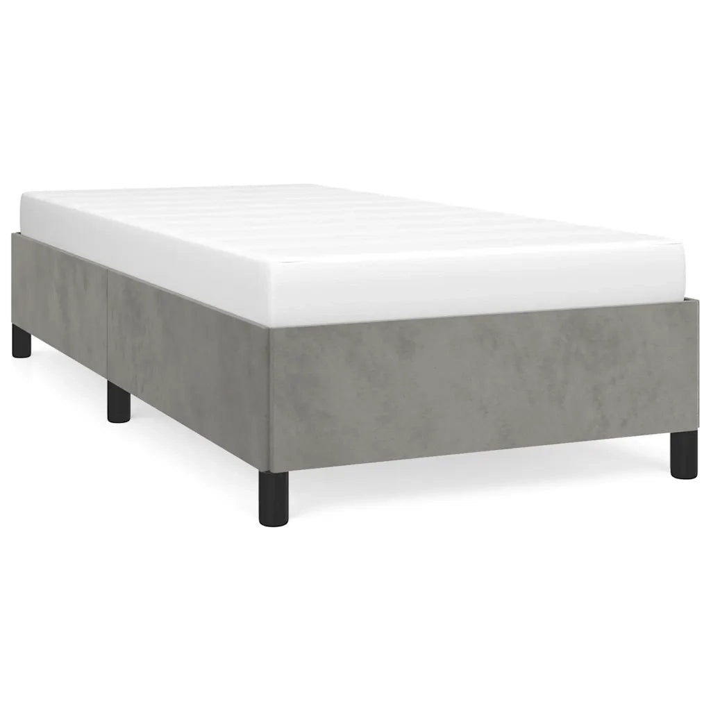Struttura letto senza Materasso Grigio Chiaro 100x190 cm singolo Velluto 347348