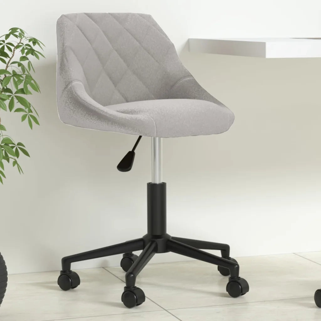 Sedia da Ufficio Girevole Grigio Chiaro in Velluto 335484