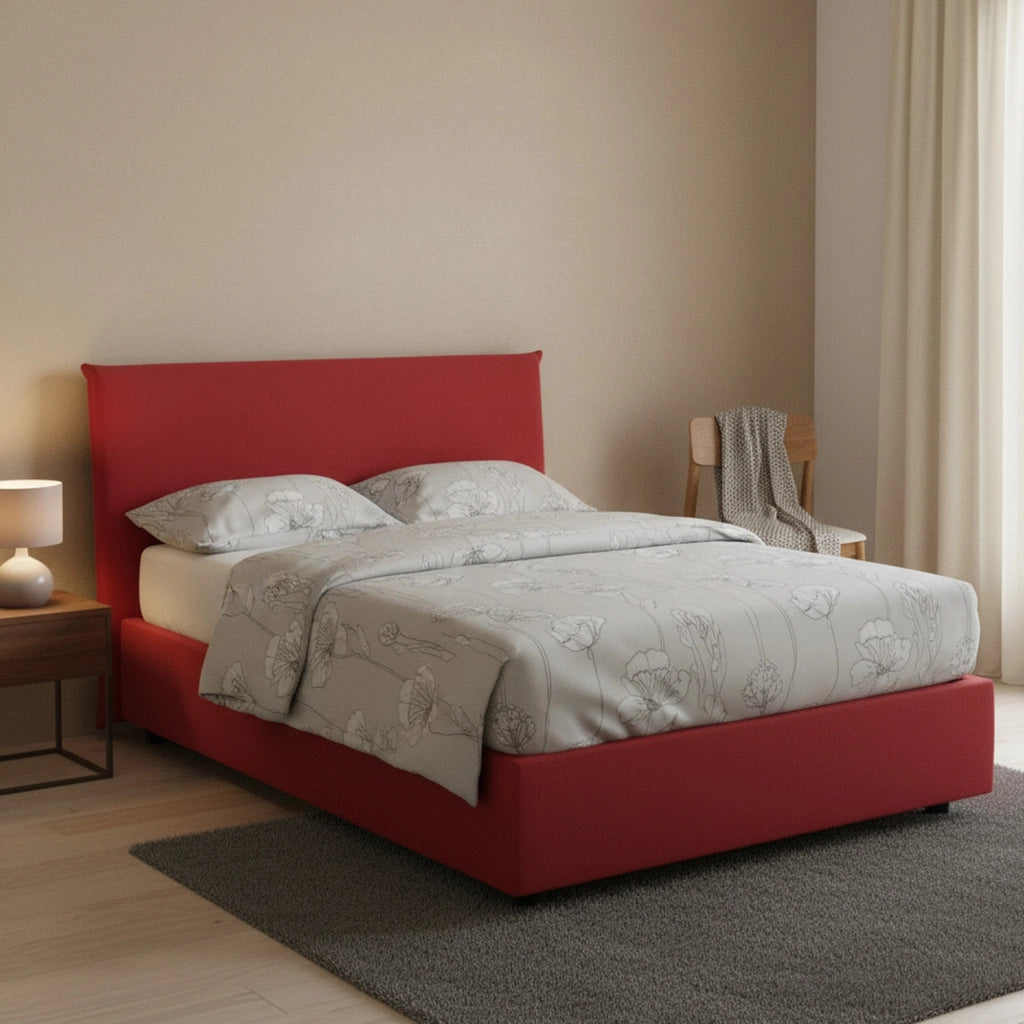 Alush, Letto Piazza e Mezza Materasso Incluso Made in Italy, Rosso