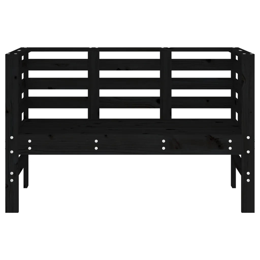 Panca da Giardino Nera 111,5x53x71 cm Legno Massello di Pino 825139