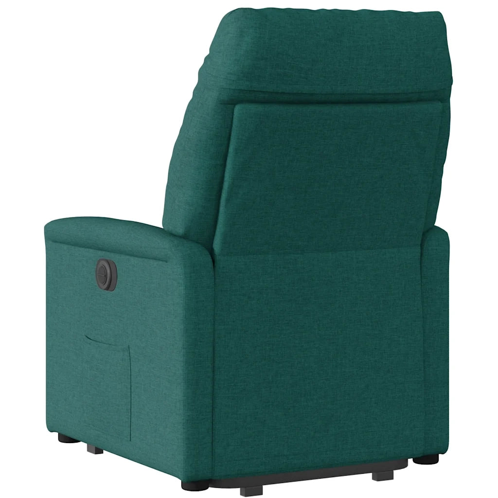 Poltrona Alzapersona Reclinabile Elettrica Verde Scuro Tessuto 3303058